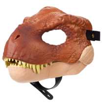 Jurassic World Tyrannosaurus Rex Dino Rivals Brown Mask Moveable Jaw New Mattel - $48.99