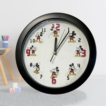 Vintage Mickey Mouse Disney Wall Clock 12 Classic Mickey Poses 11” - $17.64
