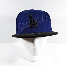 Los Angeles LA Dodgers Hat New Era Fitted Size 7 Blue Black Wool Basebal... - $16.31