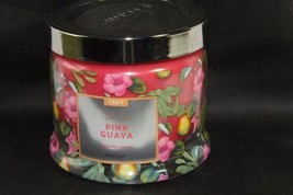 PartyLite (new) PINK GUAVA - PINK 3 WICK - 13.2 OZ. CANDLE IN GLASS JAR - $29.03