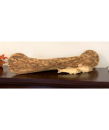 Vintage Handcrafted Tree Bark Canoe, Large 22 1/2&quot; with 2 Fish, Adironda... - $166.50