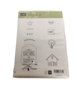 Stampin Up Clear Mount Stamps Set You Brighten My Day Lightbulb House Lo... - $3.99