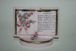 Lefton China #5357 Vintage Pink Lord&#39;s Prayer Wall Pocket Vase  #2412 - $24.00