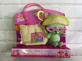 Mattel Barbie Mini Green Bear Stuffed Plush &amp; Take a Long Tote Bag Keych... - $34.64