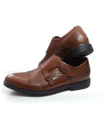 Rockport Men Size 8.5 Double Monk Brown Leather Shoes  - $64.51