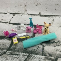 Barbie Doll Accessories Slippers Mirror Dog Teddy Bear Blanket - $13.86