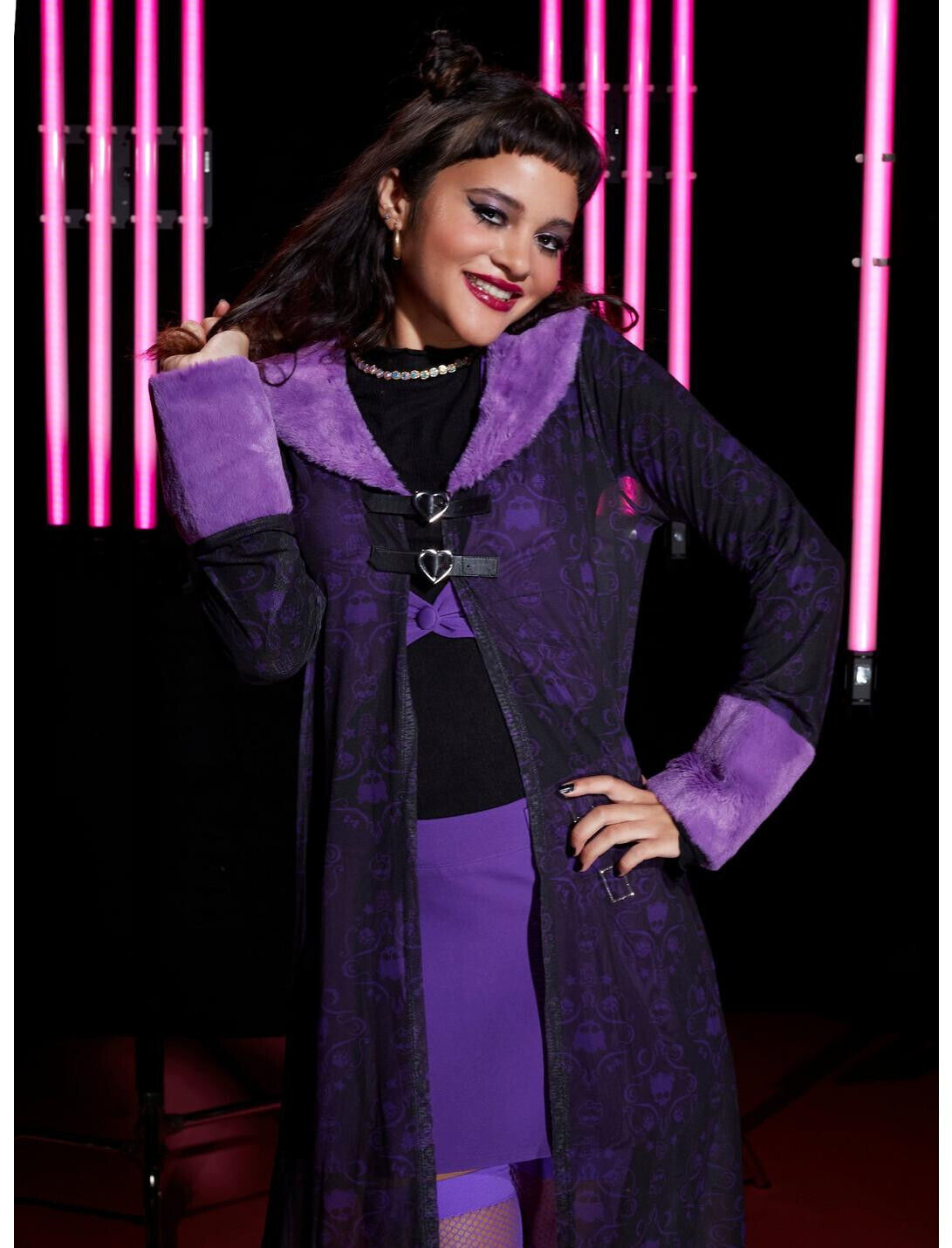 Mattel Monster High Clawdeen Purple Girls Sheer Duster Coat L, Large ...