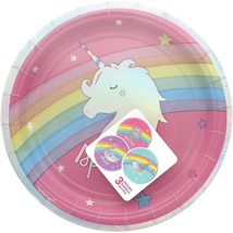 Magical Rainbow Iridescent Dessert Plates Birthday Party Supplies 8 Per Package - $3.95
