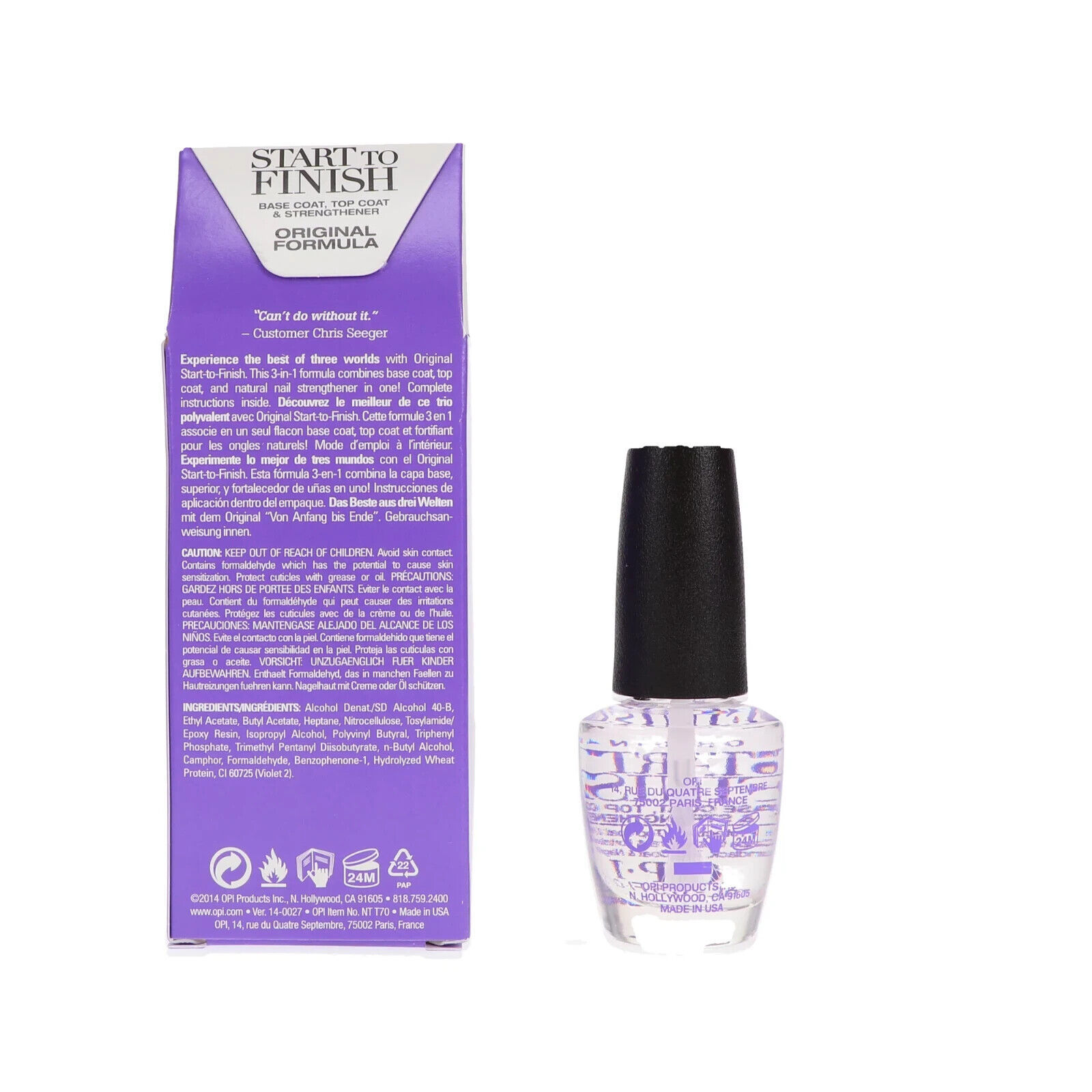 OPI "NT T70 START TO FINISH BASE COAT, TOP COAT & STRENGTHENER