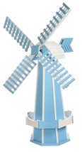 60&quot; POLY WINDMILL - Baby Blue &amp; White Working Weathervane Amish Handmade... - $658.97