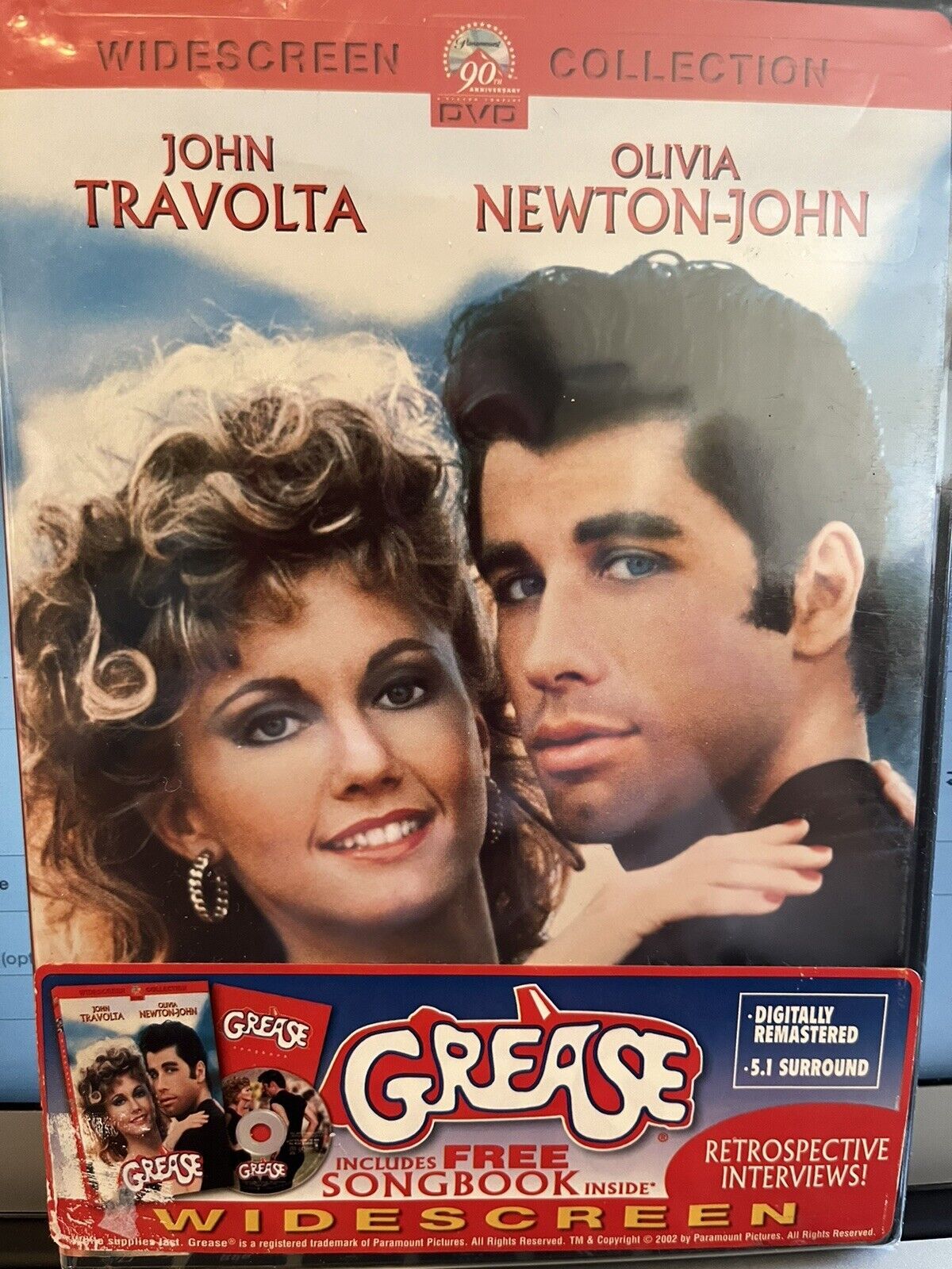 Grease (DVD, Widescreen) W/Songbook! Olivia Newton John, John Travolta