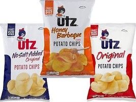 Utz No Salt, Honey BBQ &amp; Famous Original Family Size Potato Chip Variety... - $30.64