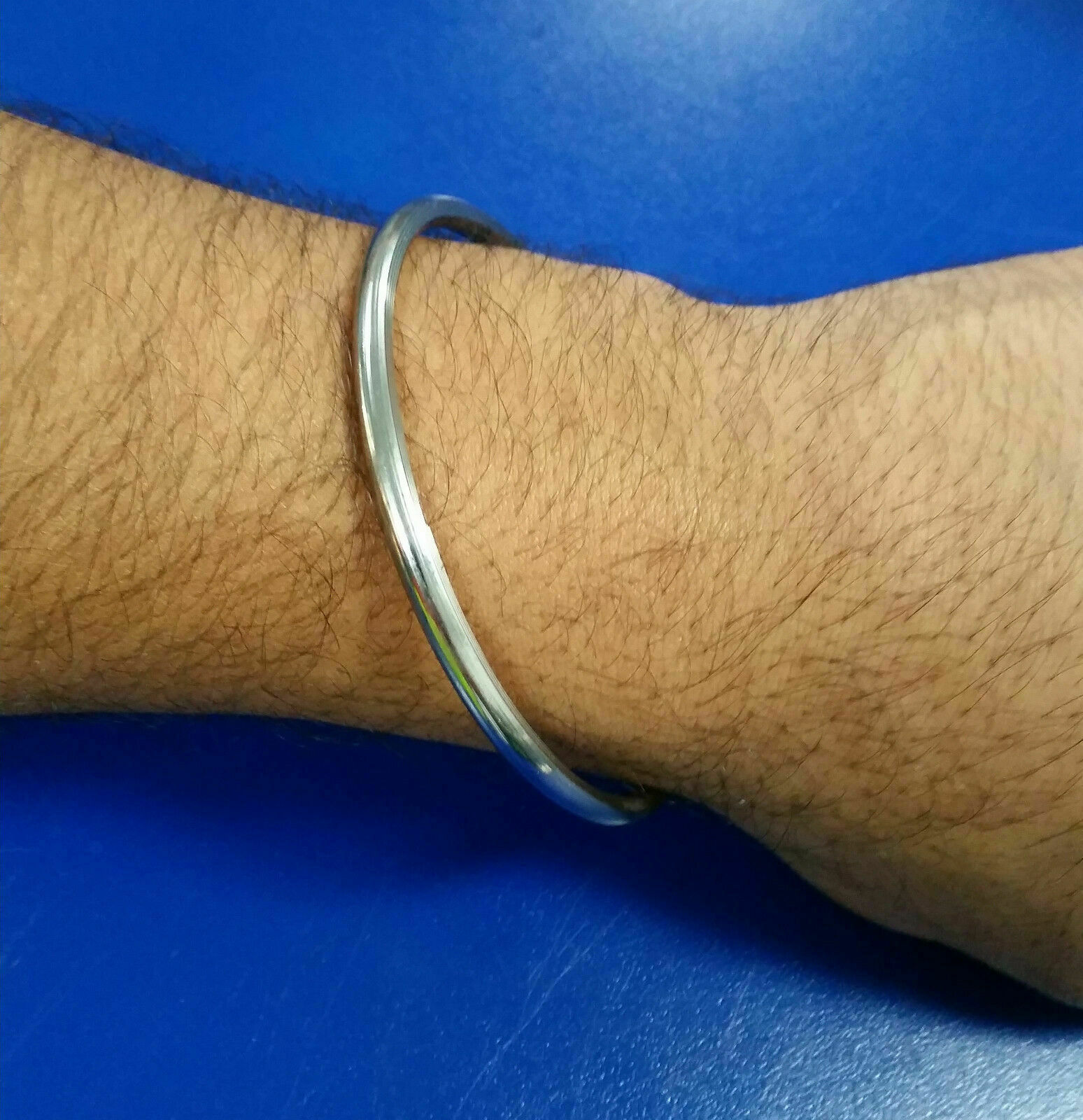 Stainless steel smooth punjabi sikh singh kaur khalsa kara kada bracelet  gift v3