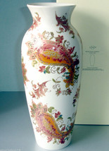 Lenox Burnished Amber 13&quot; Tall Porcelain Vase Paisley Florals Gold Accen... - $64.90