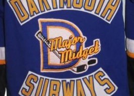 Any Name Number Dartmouth Subways Retro Hockey Jersey Blue Any Size image 4