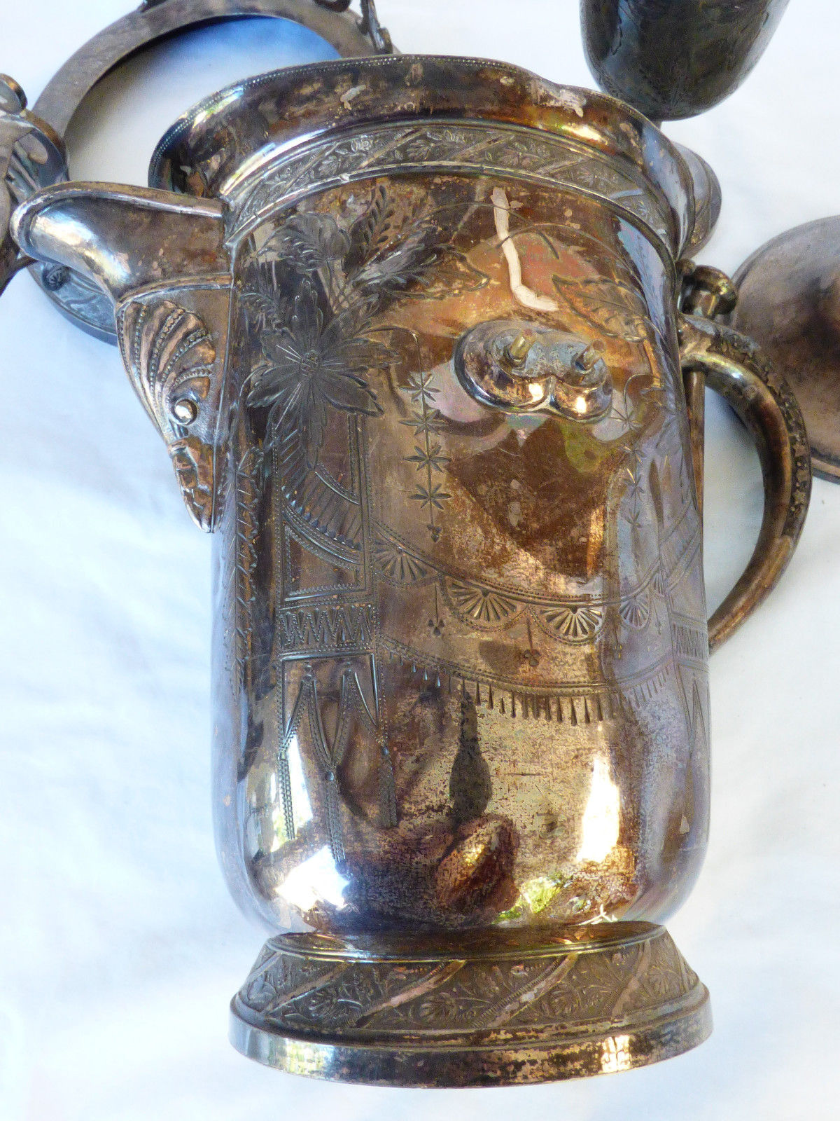 Late 19th Century Pelton Brothers & Co. Silver Plate Cup With Floral Motif