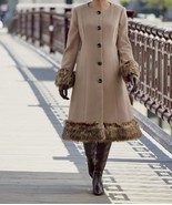 Women&#39;s Faux fur trim heavy Coat Jacket Winter Outerwear plus tag szie 2... - $237.59