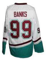 Any Name Number Mighty Ducks Custom Retro Hockey Jersey Banks White Any Size image 2