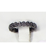 Pave Diamonds Eternity Band Ring DarkOxidized in.925SterlingSilver, Gift... - $125.00