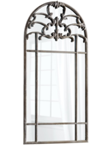  Arched Iron Mirror French Farmhouse Scrolled Accent Wall Floor Mirror 61&quot; - $989.01