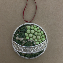 Kurt Adler Pinot Noir  Resin Christmas Ornament Silver Green 3.5 in - $11.51