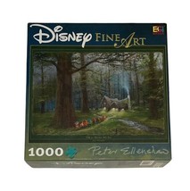 1000pc Disney Fine Art Jigsaw Puzzle Off To Home We Go Snow White Seven Dwarfs image 1