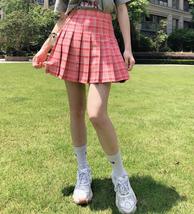 Women Girl Blue Plaid Pleated Skirt Plus Size Pleated Tennis Skirt Plus Size image 10