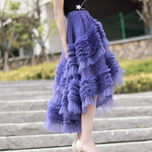 High-low Layered Tulle Skirt Outfit Plus Size Wedding Outfit Tiered Tulle Skirt image 6