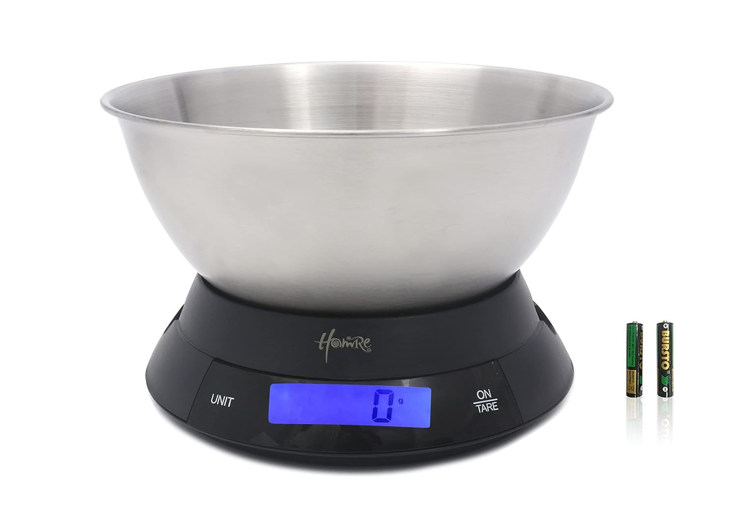 Homre Digital Food Scale with Bowl, 11lb/5kg Kitchen Scales Digital Weight Grams