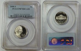2008-S Proof Pcgs Pr Pf 70 Dcam Jefferson Nickel 5c Five Cents Us 20160054 - $46.74
