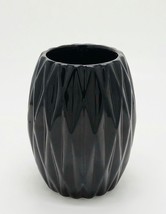 Black Ceramic Flower Vase H-6 in / Vintage Design Collectible - $24.16