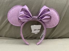  Disney Parks Lilac Bow and Sparkle Ears Minnie Mouse Headband NEW
