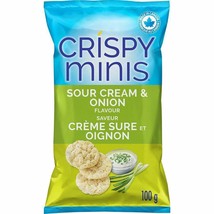 3 Bags Quaker Crispy Minis Sour Cream &amp; Onion Rice Chips 100g Each-Free ... - $27.09