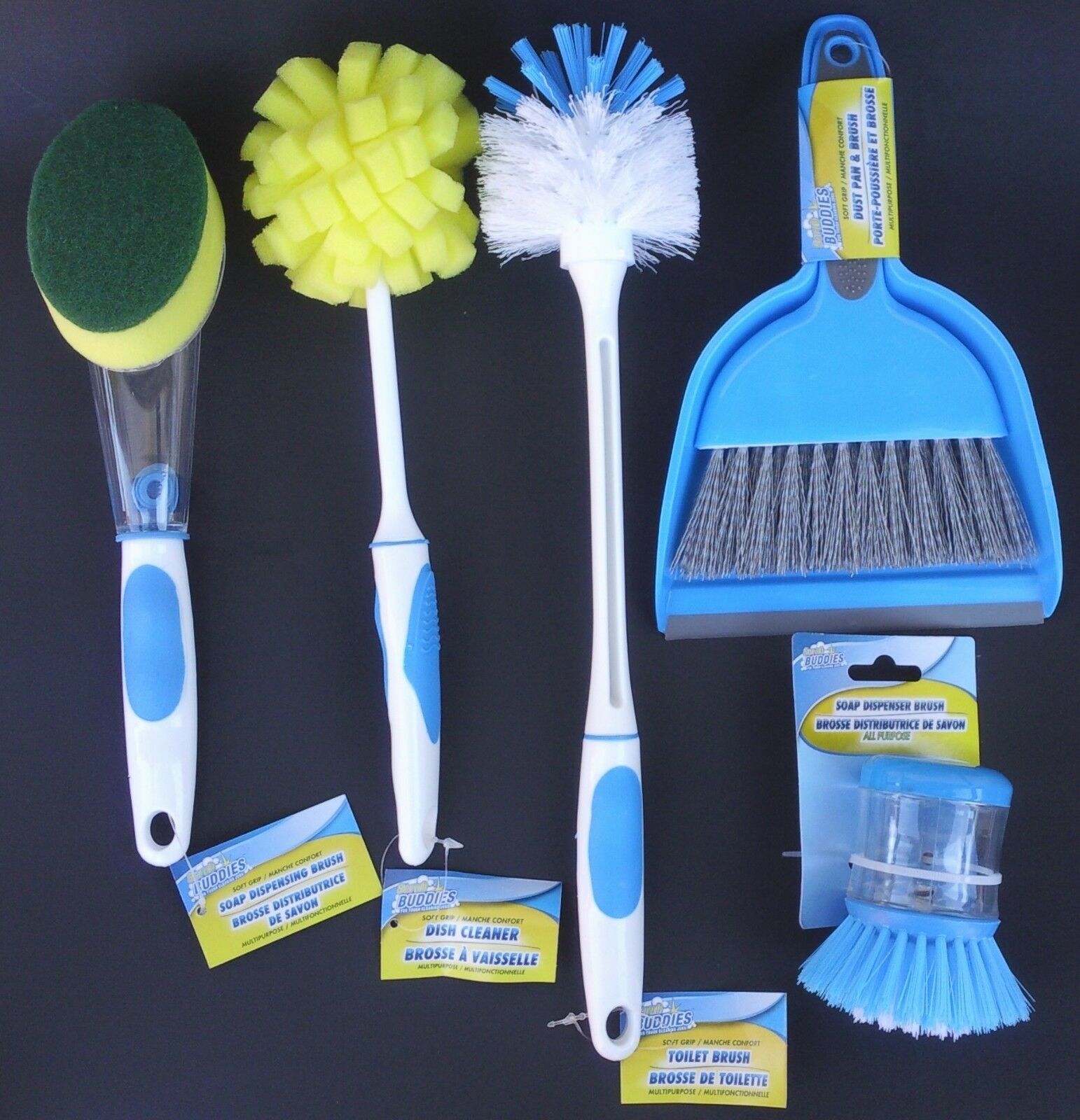 Scrub Buddies Scrub Brushes with Soft-Grip Handles