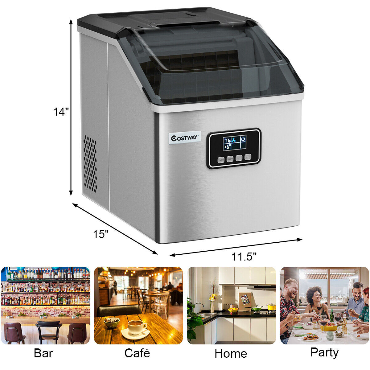 Costway Stainless Steel Ice Maker Machine and 19 similar items