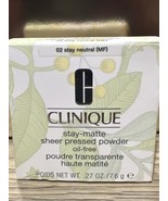 Clinique Stay-Matte Sheer Pressed Powder Oil Free-02 Stay Neutral Brand ... - $29.65
