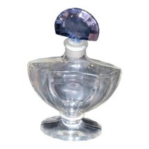 Guerlain Paris Perfume Bottle Vintage Shalimar Blue Fan Signed Lid Empty... - $63.28