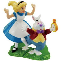 Disney Alice In Wonderland w/ White Rabbit Ceramic Salt & Pepper Shakers Set NEW - $30.95