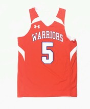 New Under Armour Warriors Reversible Basketball Jersey #5 Youth M White Orange - $8.40