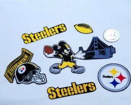 Pittsburgh Steelers Mickey Mouse, NFL Fabric Iron On Appliques, 8 Pc #4 - $7.99