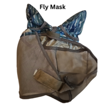 Cashel Blue Aqua Fly Mask With Ears Horse Size USED image 2
