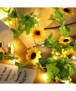 Artificial Sunflower String Lights 20LED 6.5ft Flower Garland Wedding Xm... - $11.99