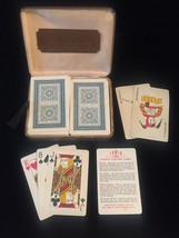 Vintage Tower Double Playing Card Faux Leather boxed set- 2 Classic Blue