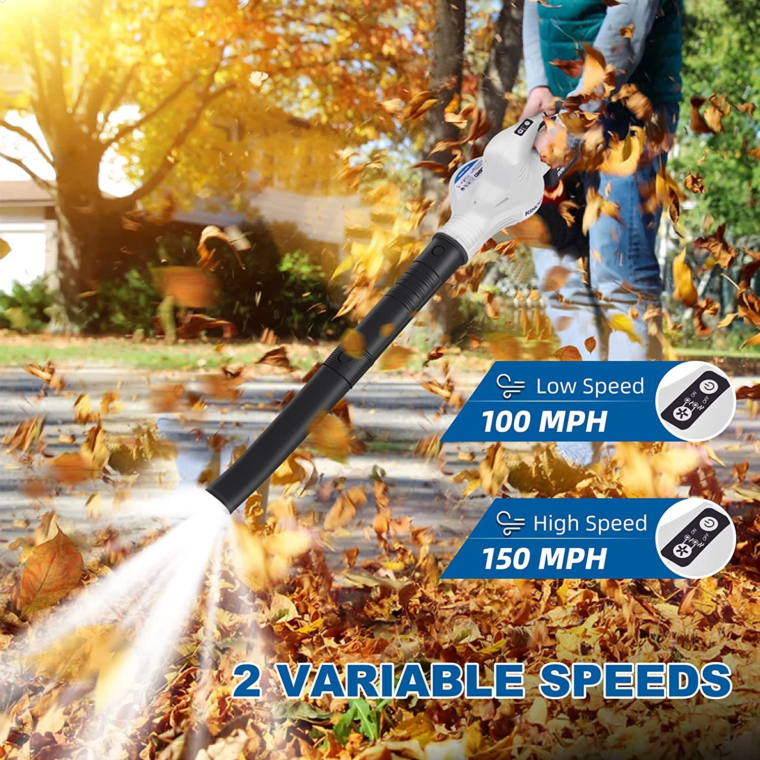 Adedad Cordless Leaf Blower with Battery and Charger 160 MPH Lightweight  Blowers for Lawn Care Battery Powered Leaf Blower 2.0AH Battery - New  Version