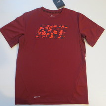 Nike Boys Woodland Camo Vapor Shirt - 789839 - Red 677 - M - NWT - $14.99