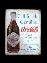 Coca-Cola  Tin Sign 16" x 12.5" Call for Genuine Coca-Cola- BRAND NEW - $13.61