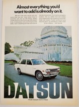 1972 Print Ad Datsun 510 Four-Door Sedan Cars Front Disc Brakes - $14.83
