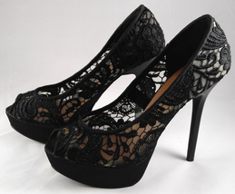 MX No 6 Allure Woman’s High Heel Stiletto Shoes Pumps Black Lace Size 6 ½ - $49.00