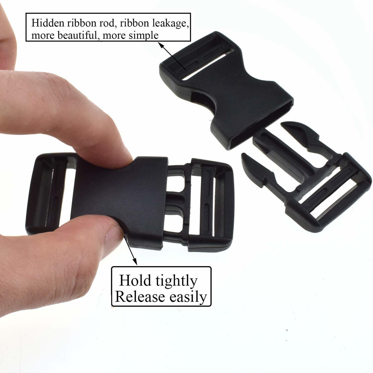 Buckle Fit 1 Strap, Quick Side Release Buckles for 1 inch/25mm Webbing  Straps, Plastic Buckles Dual Adjustable No Sewing Heavy Duty Clips for Boat