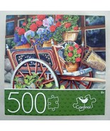 Mary Irwin Peddlin&#39; Posies 500 pc Cardinal Jigsaw Puzzle Flower Shop Gar... - $9.80